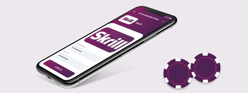 Skrill-logotyp på mobil enhet