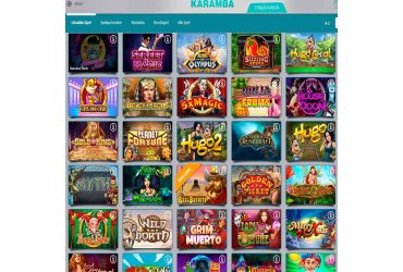 Karamba casino - lista över spelautomater.