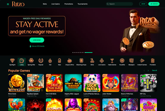 Ritzo Casino Huvudsida