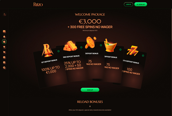 Ritzo Casino bonussida