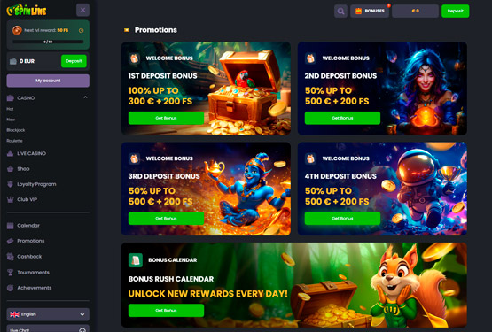 Spinline Casino bonussida