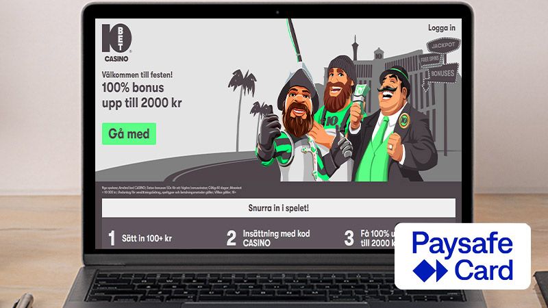 10bet casinos huvudsida på datorskärmen