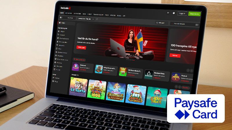 Betsafe Casinos huvudsida på datorskärmen